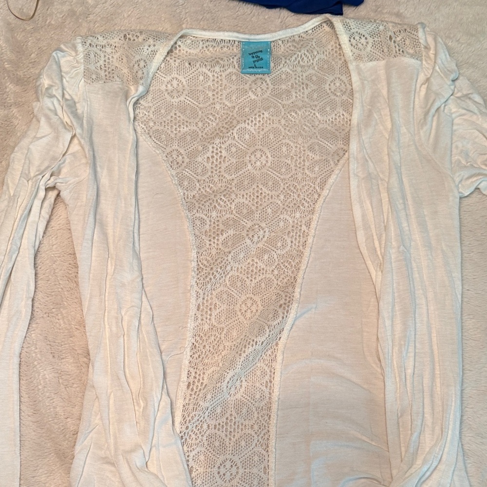 H&M Cream Lace Detail Cardigan